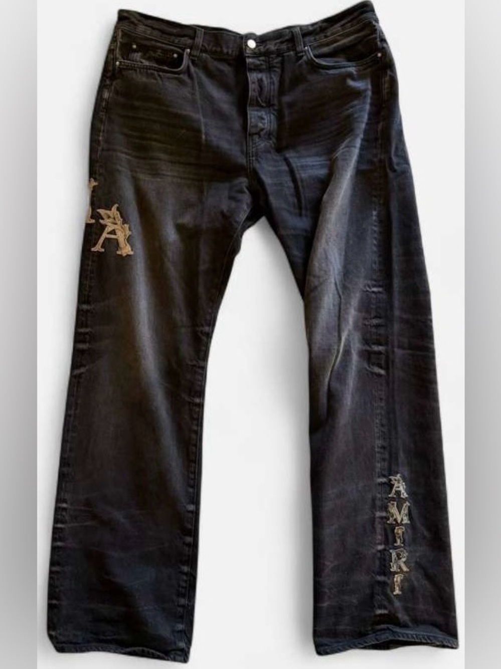 AMIRI Black Embroidered Relaxed Men’s Jeans